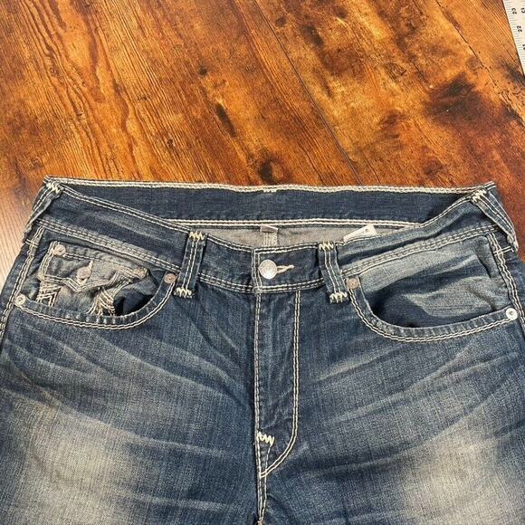 True Religion Straight With Flaps Mega T Blue Jeans Mens 38X34 - Picture 3 of 6
